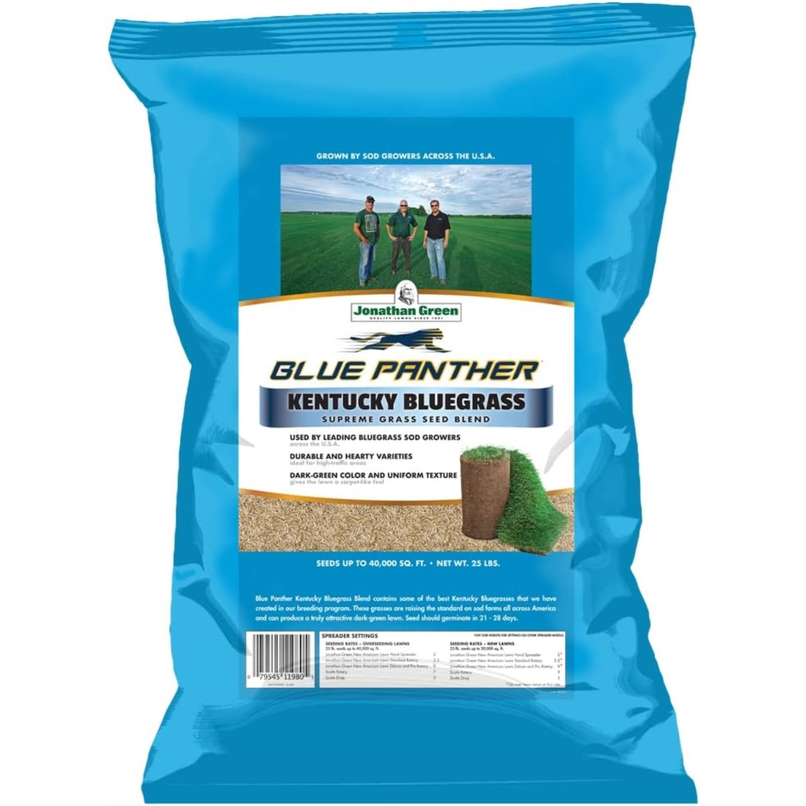 Jonathan Green (#11980) Blue Panther Kentucky Bluegrass Seed – 25lb bag, 2 Pack