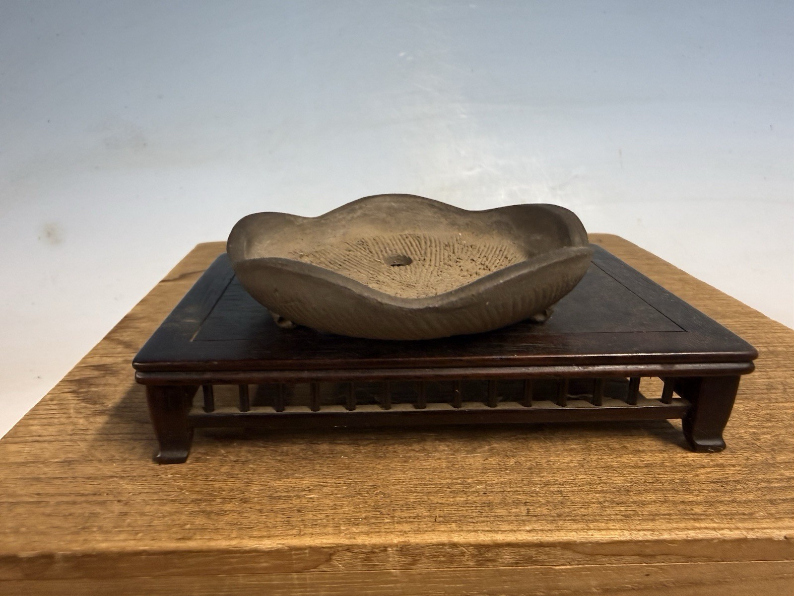 Japanese Unknown Maker Shohin Bonsai Tree Pot 4 By 1” Unglazed Nice Feet!