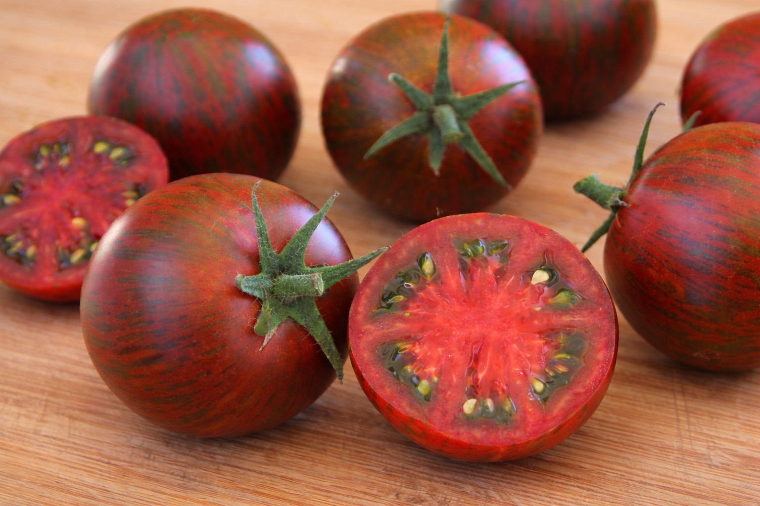 100 Heirloom Black Zebra Cherry Tomato Seeds – 3-4oz Dark Striped Indeterminate