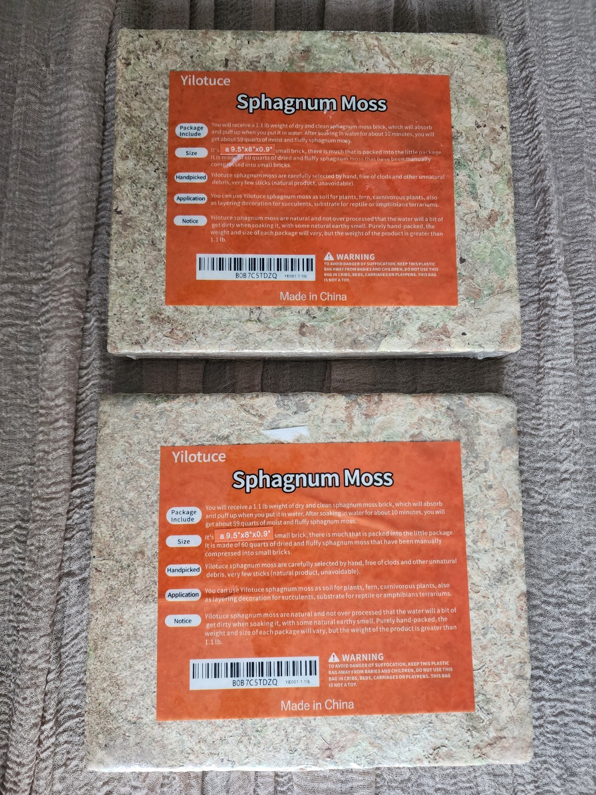 Yilotuce 2 Pack 1.1 Lb Compacted Sphagnum Moss for Plants
