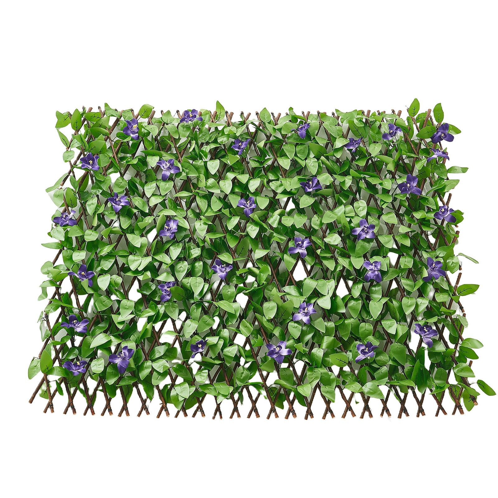 Expandable Artificial Ivy Privacy Screen with Zip Ties for Patio