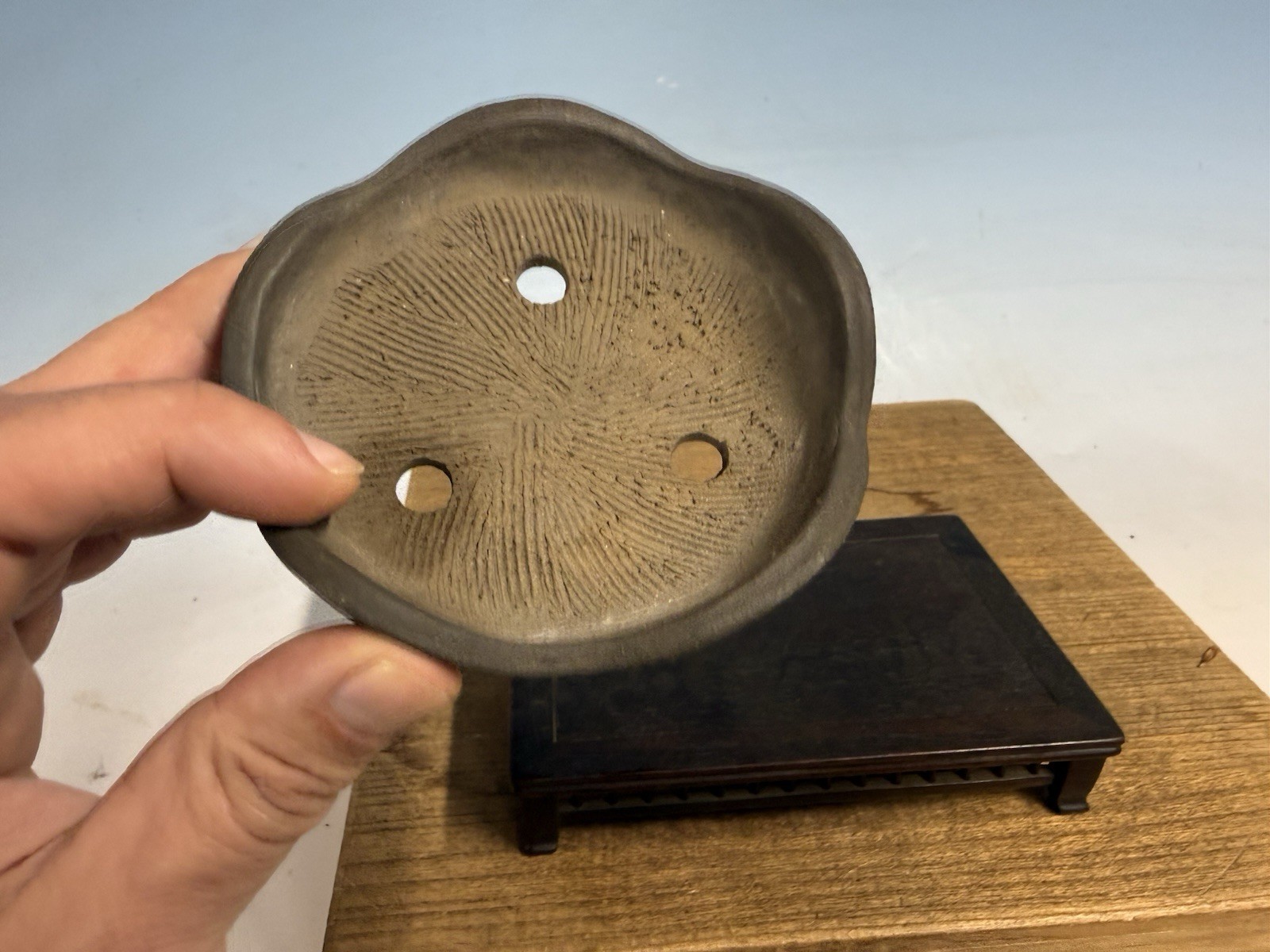 Japanese Unknown Maker Shohin Bonsai Tree Pot 4 By 1” Unglazed Nice Feet!