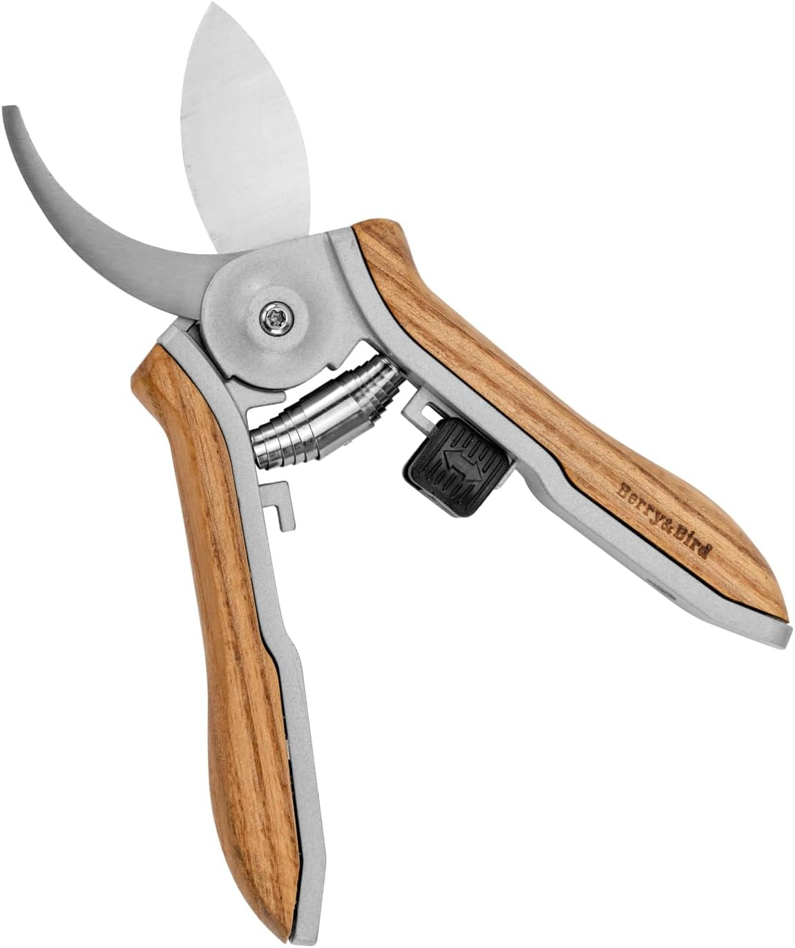 Berry& Mini Pruning Shears for Gardening Curved Blades Hand Pruners with Wooden