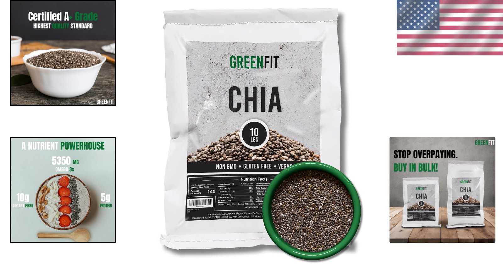 Bulk Chia Seeds 10Lbs Bag – Non-GMO, Gluten-Free