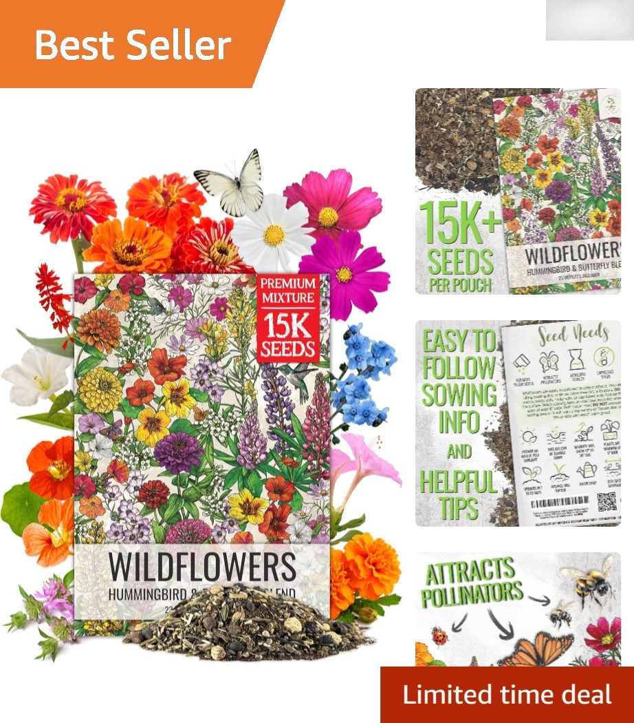 Hummingbird and Butterfly Seed Mix – 1 Oz, Eco-Friendly Flower Seeds