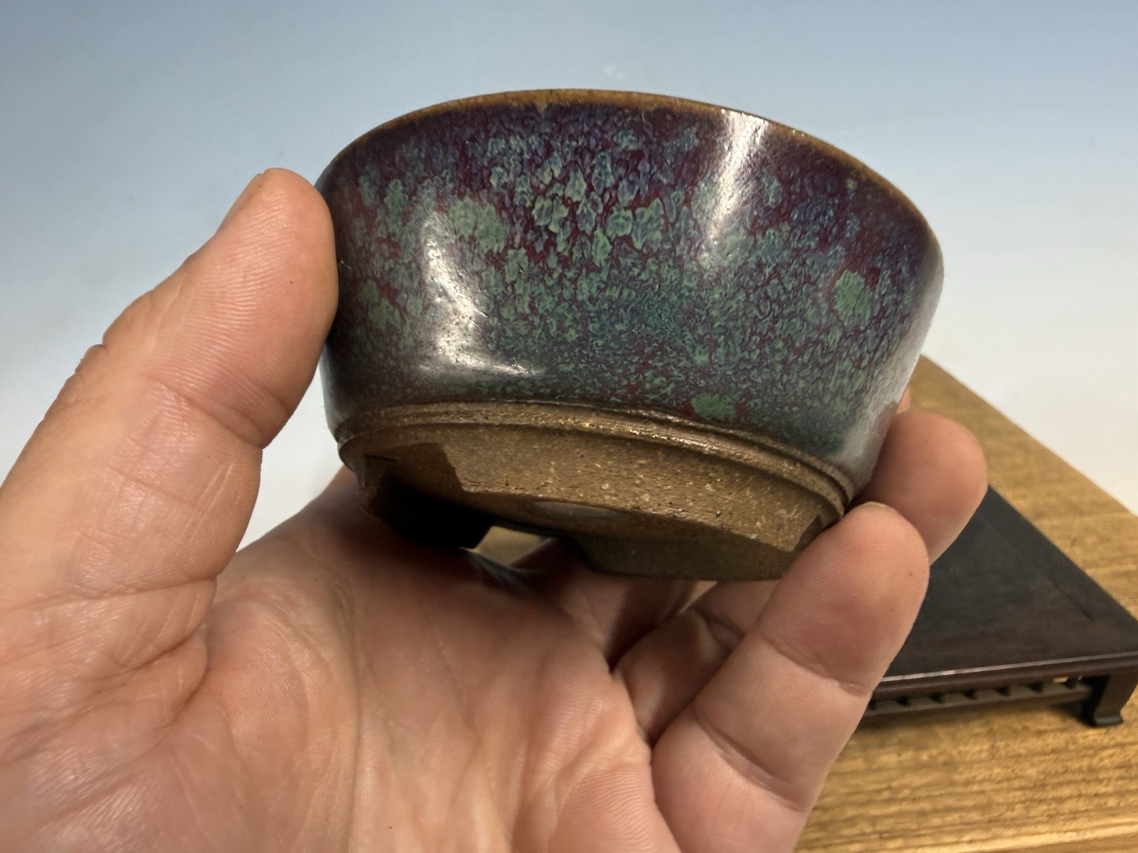 Japanese Unknown Maker Shohin Bonsai Tree Pot 3 5/8 By 1 5/8” Beautiful Glaze!!!