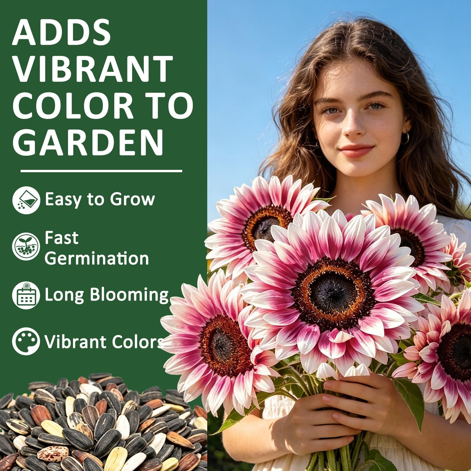 300+ Strawberry Pink Sunflower Seeds for Easy Garden Planting & Landscaping