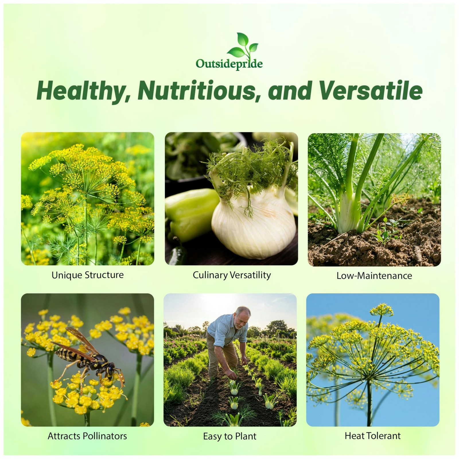 1 oz. Annual Foeniculum Vulgare Fennel Herb Garden Seeds for Planting