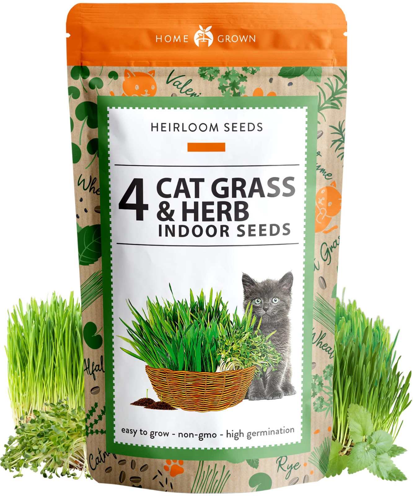3200+ Cat Grass Seeds – Catnip Seeds, Alfalfa Seeds, Oat Seeds, and Oat & Bar…