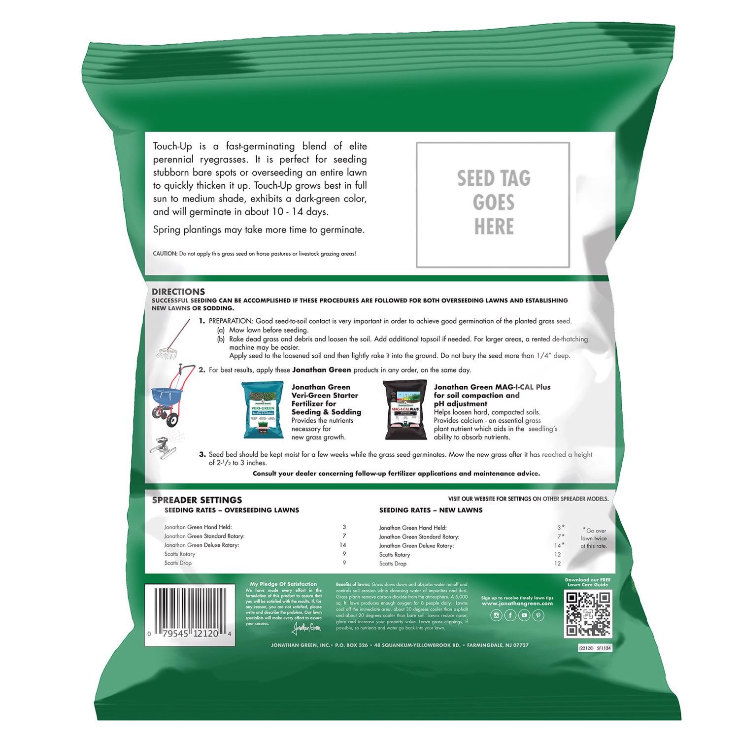 Jonathan Green 12120 Touch-Up Tri-Rye Perennial Ryegrass Grass Seed 3 Lb.