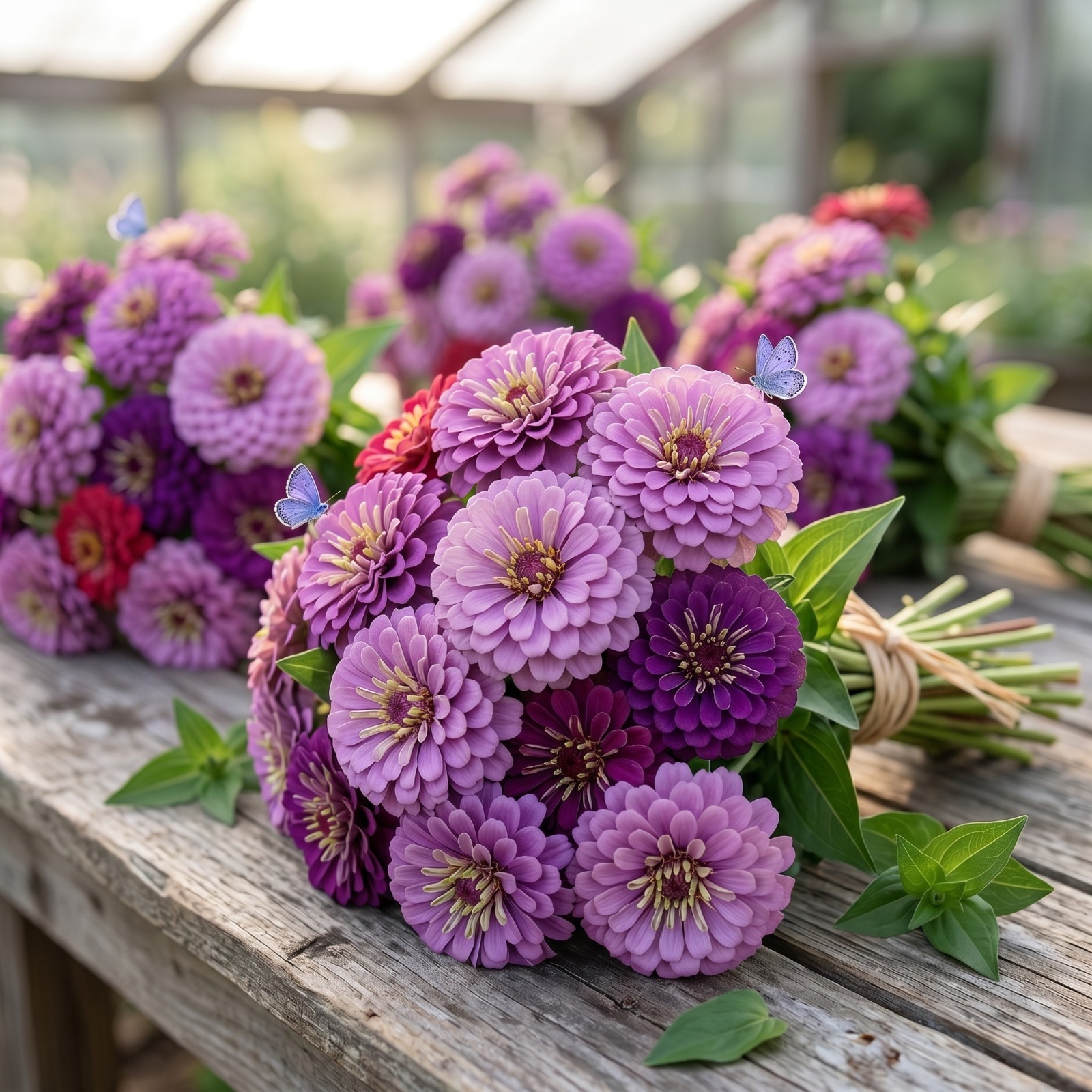 Zinnia GIGANTICA WISTERIA DREAM Bouquet Mix Huge Double Blooms 50 Seeds!