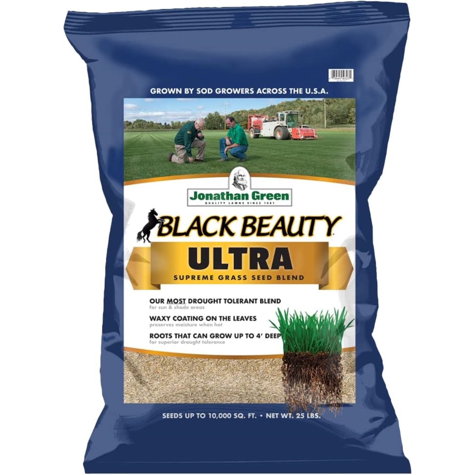 Jonathan Green Black Beauty Ultra Grass Seed, Cool Season Lawn Seed, 25lb