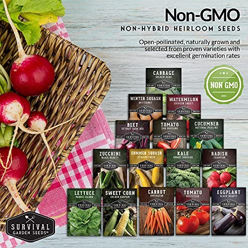 Vegetable Garden Collection Seed Vault – Non-GMO Heirloom Family Garden Seeds