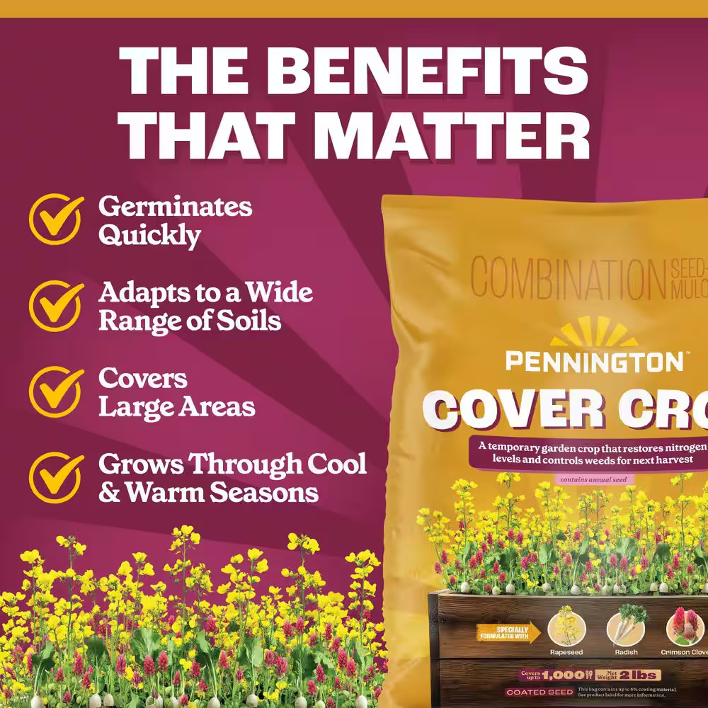 2 Lbs. 1,000 Sq. Ft. Garden Cover Crop Nitrogen Restoring Plant Seed Mix