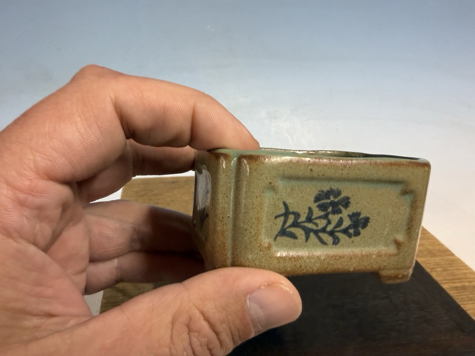 Japanese Unknown Maker Shohin Bonsai Tree Pot 3” Unusual Piece