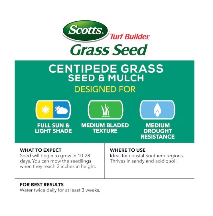 [BIG SALE] Scotts Turf Builder 5lb Centipede Grass Seed Lawn Repair & Growth