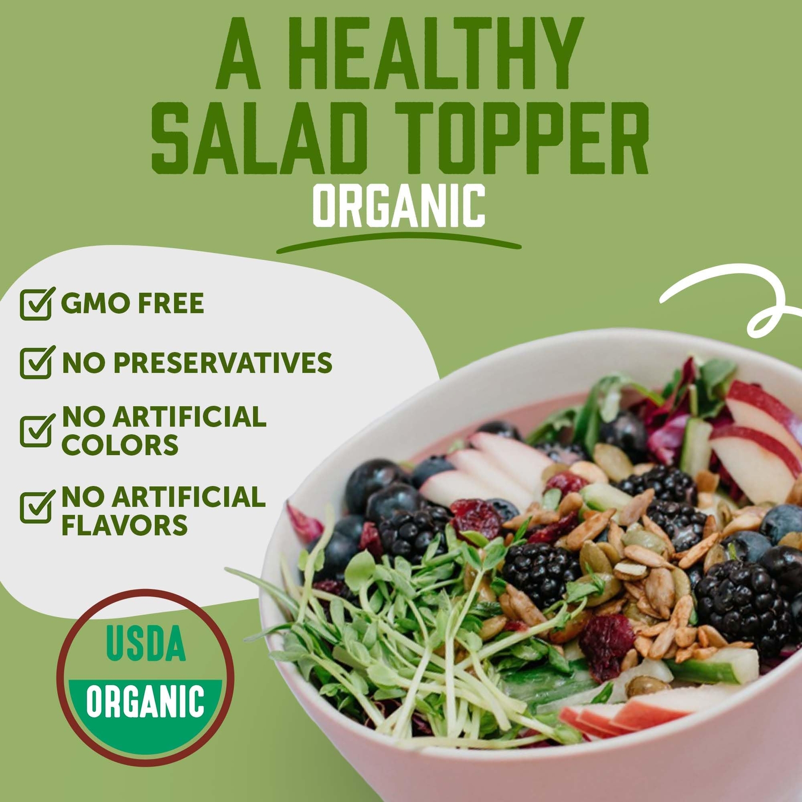 Organic Salad Topper 2 Pound Pack with Cranberries Seeds for Salads and Snacks