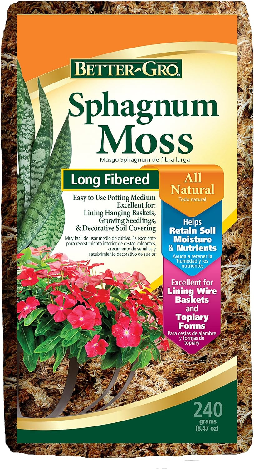 Sphagnum Moss – 100% Natural, Long-Fiber Moss for Orchids, Ferns, and Hostas, Ex