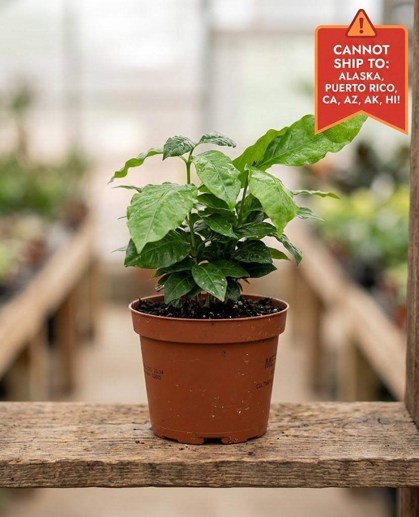 Arabica Coffee Plant Coffea Arabica Live Houseplant 4″ Pot Air Purifying Fragran