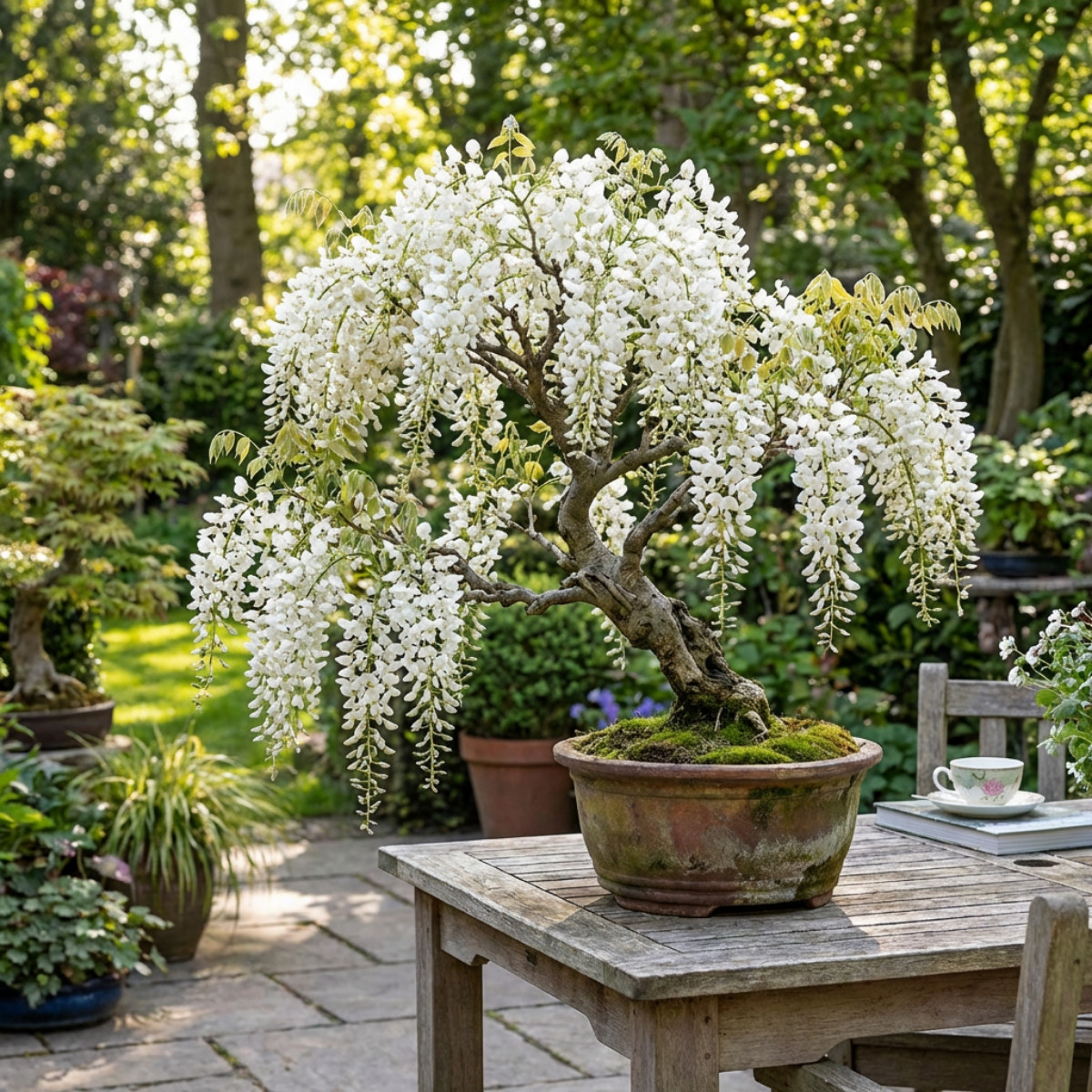 White Wisteria starter live plant, small 4+ inches, great for bonsai