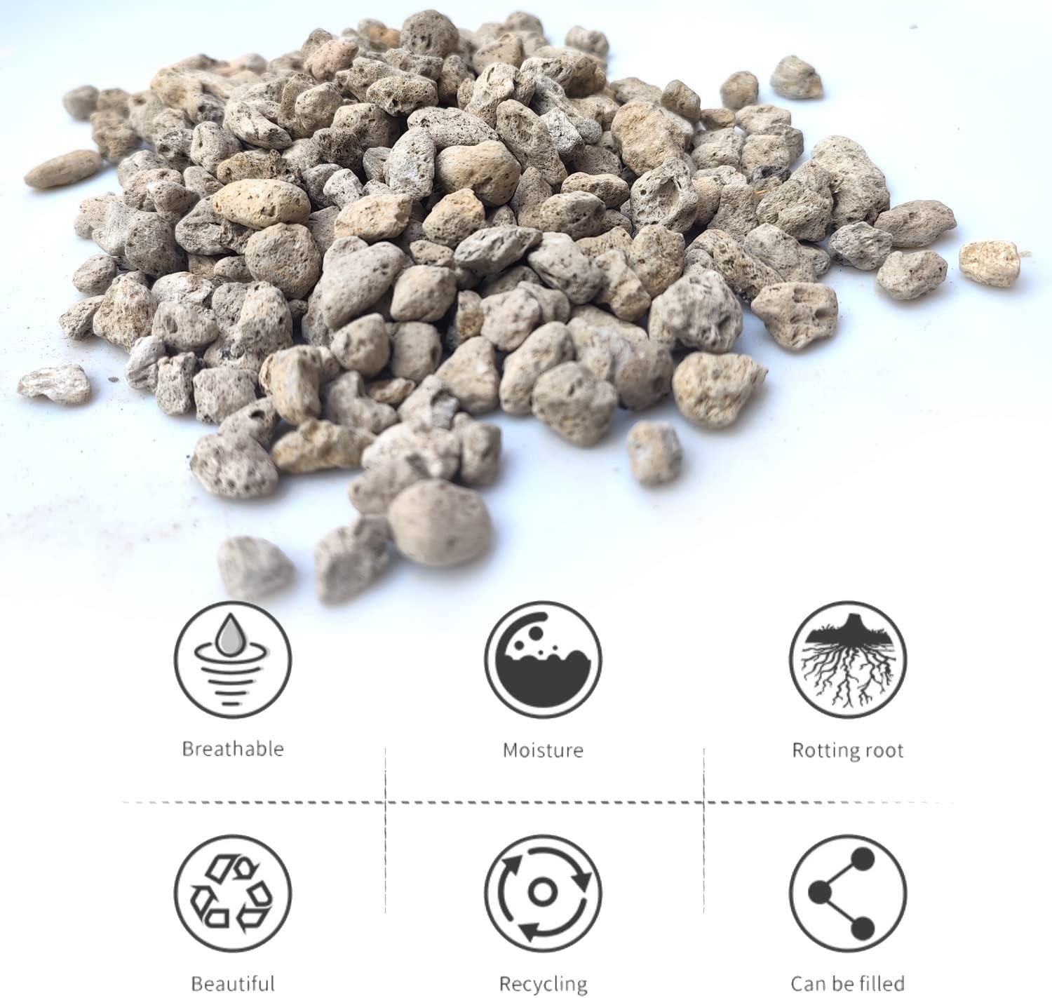 Horticultural Pumice 20QT 1/4 Inch Natural Soil Mix for Succulents Bonsai