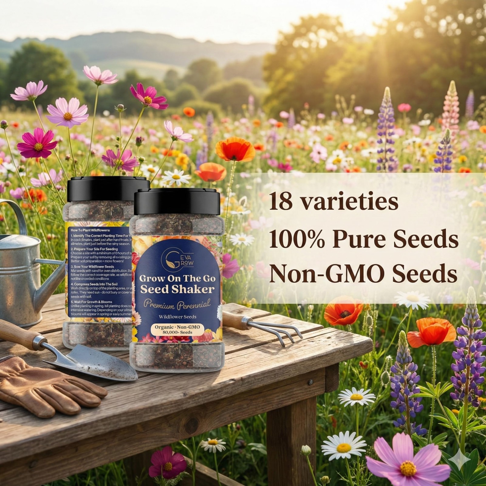 Perennial Wildflower Seed Mix 90,000+ Seeds for Easy Planting Anywhere