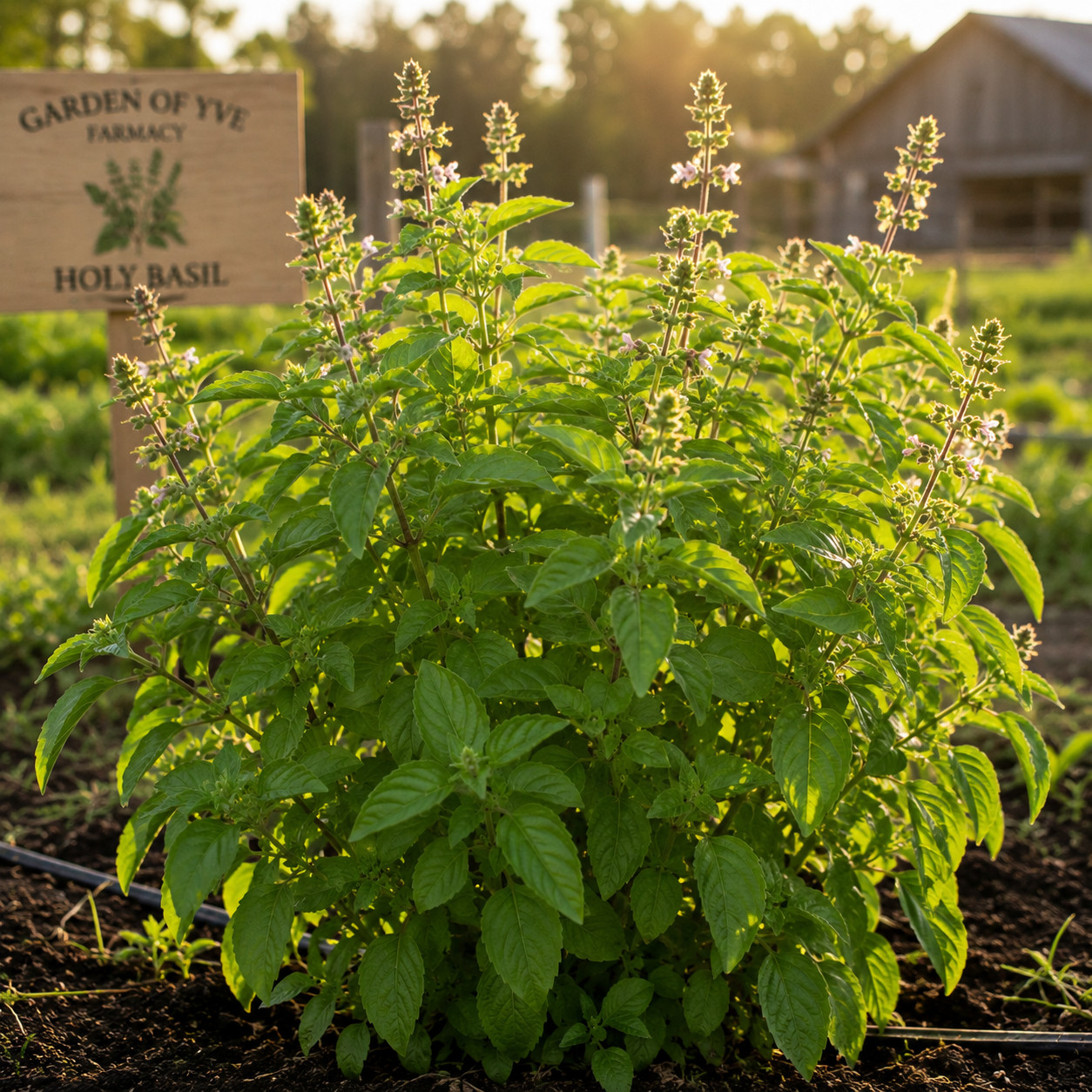 Large Holy Basil Plant — Live 8-Inch Potted Tulsi Herb Plant