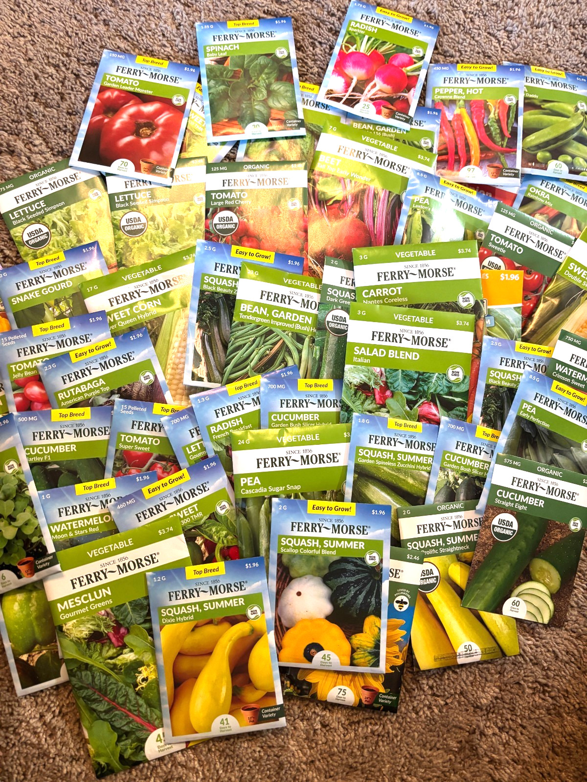 50 Ferry Morse Vegatable Seed Packs Lot Mixed Variety See Description 2026 NEW