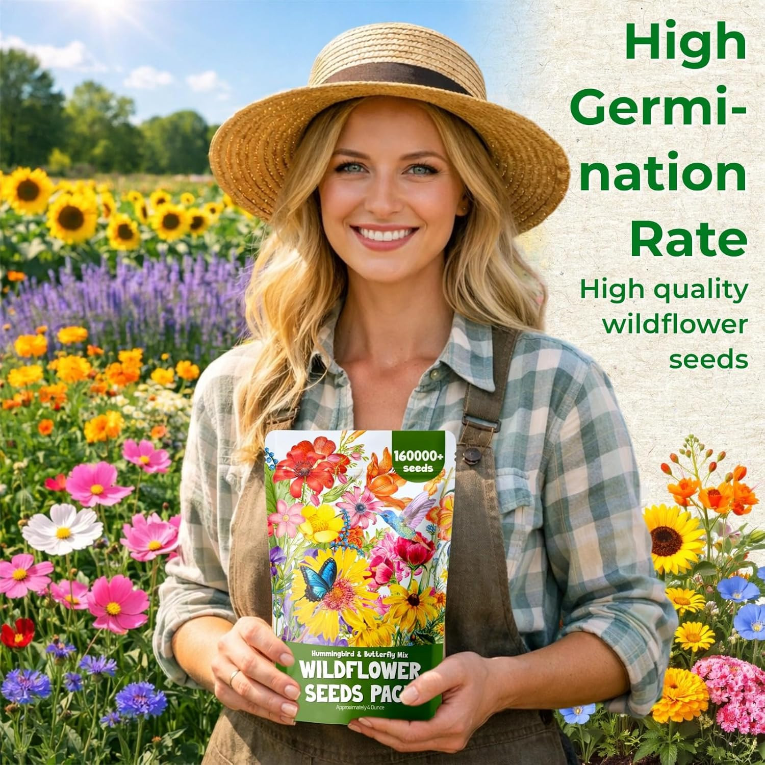 160,000+ Wildflower Seeds Bulk for Planting – 13 Varieties Perennial & Annual