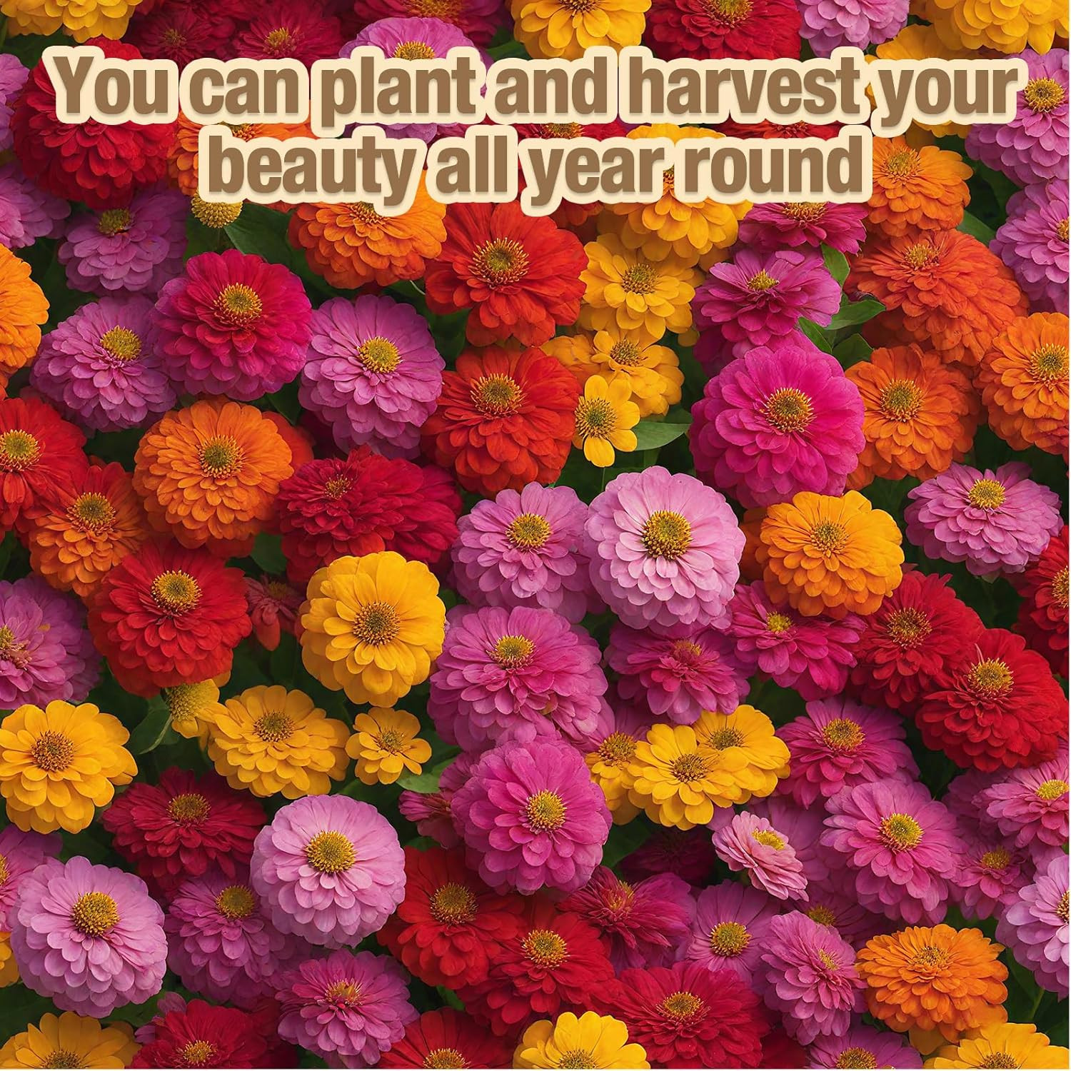 Zinnia Flower Seeds 2 Oz Packet 8000+ Mixed Colors Large Blooms Easy to Grow