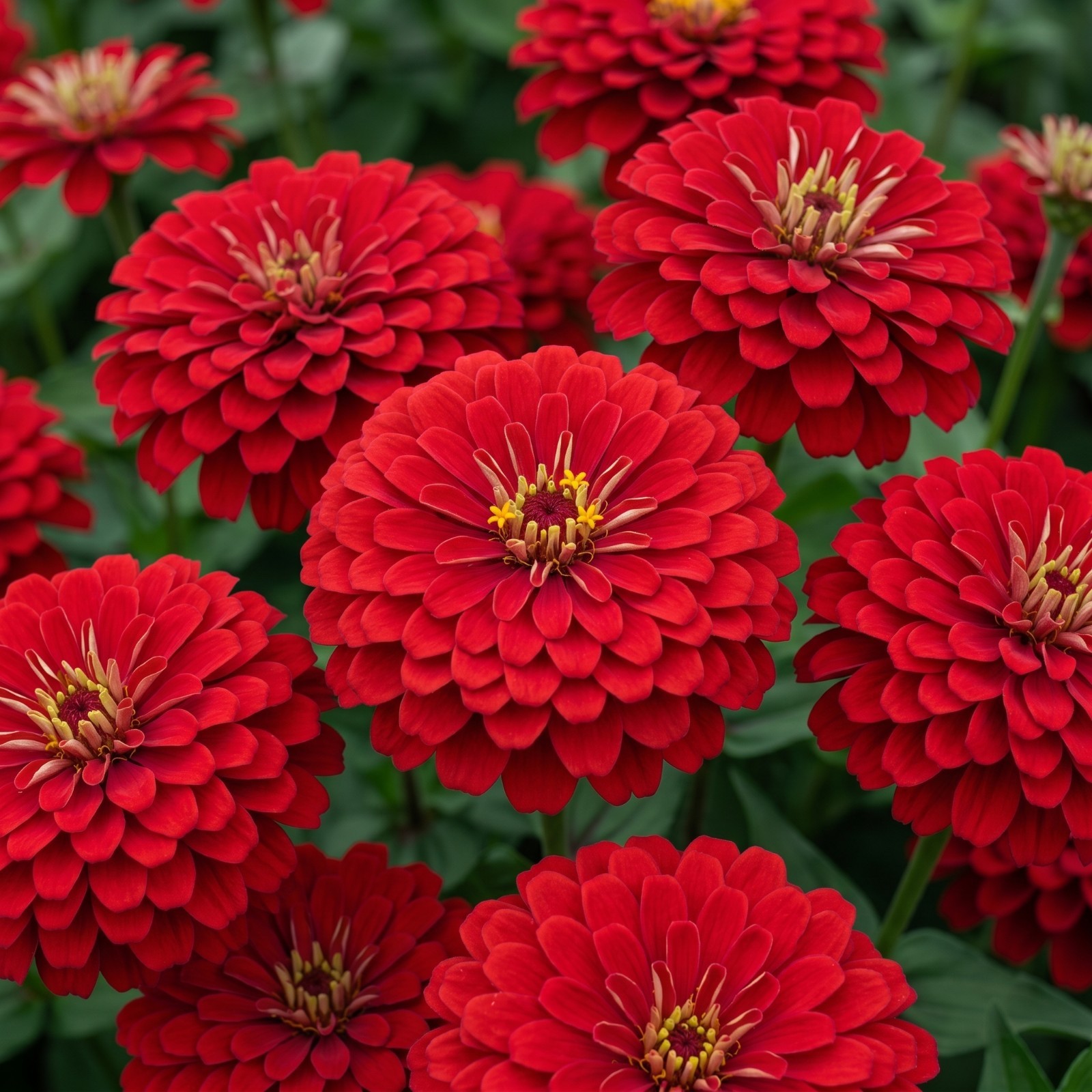 Zinnia GIGANTICA CRIMSON 5″+ Florist Double Blooms Tall Cut Flowers USA 50 Seeds