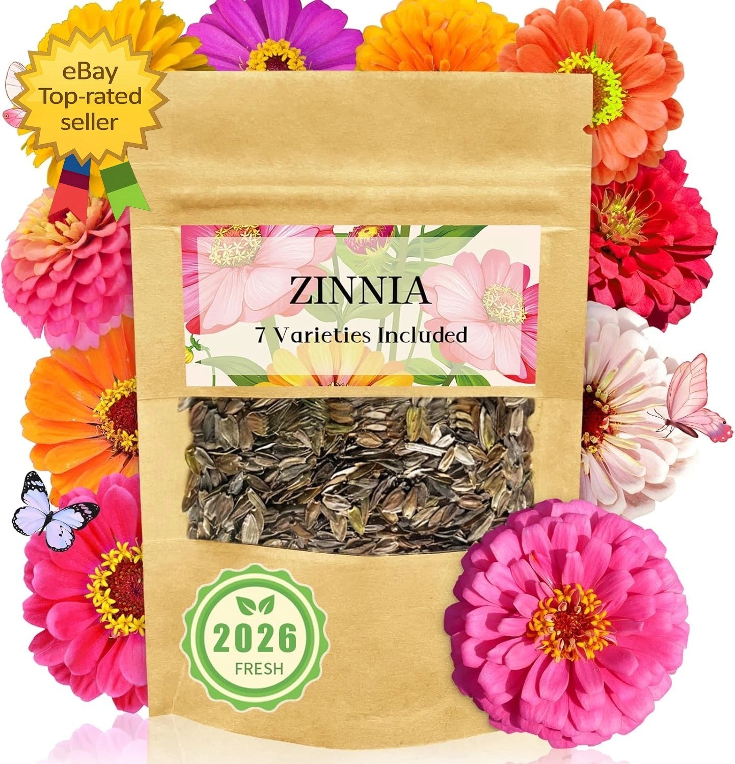 Zinnia Seeds Bulk 5,000 plus Outdoor Flower for Planting Giant Zinnia Seeds for