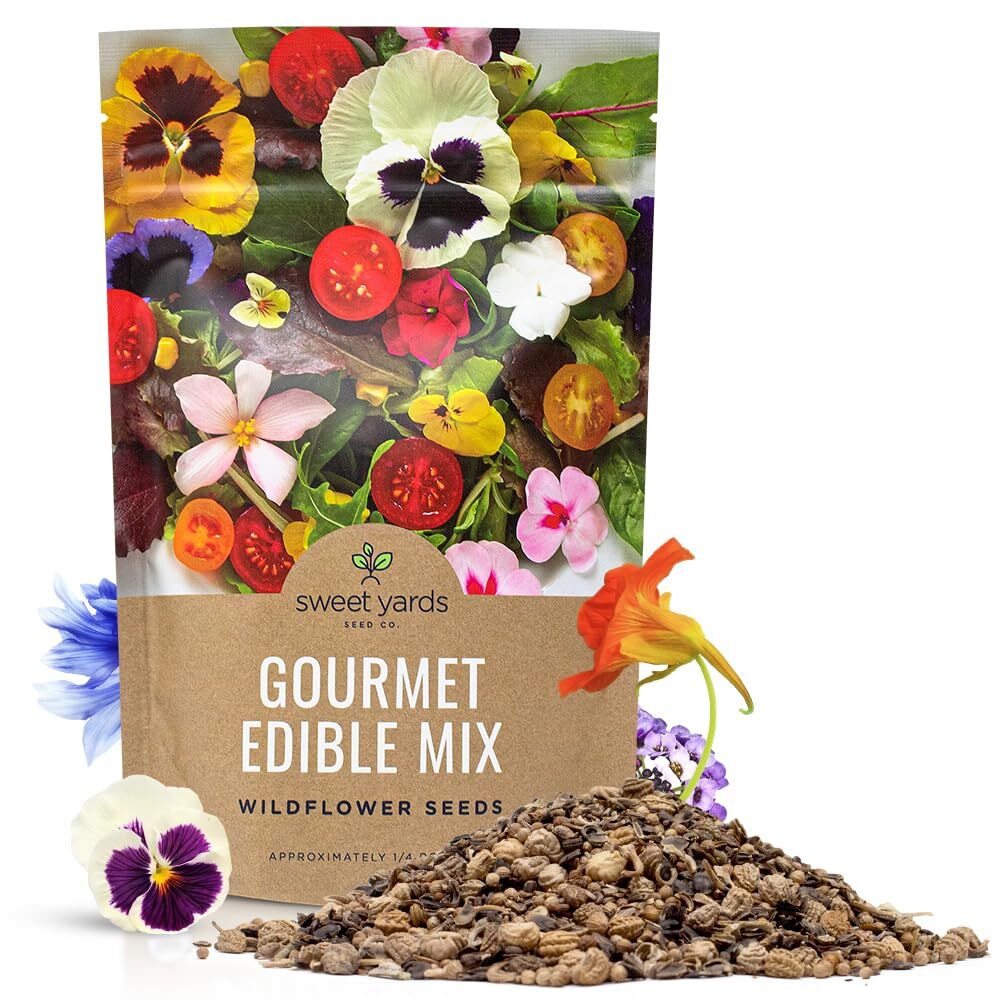 Wildflower Edible Flowers Seeds Mix 1/4 Pound Bulk 30000 Open Pollinated