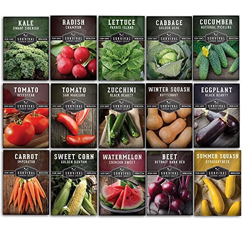 Vegetable Garden Collection Seed Vault – Non-GMO Heirloom Family Garden Seeds