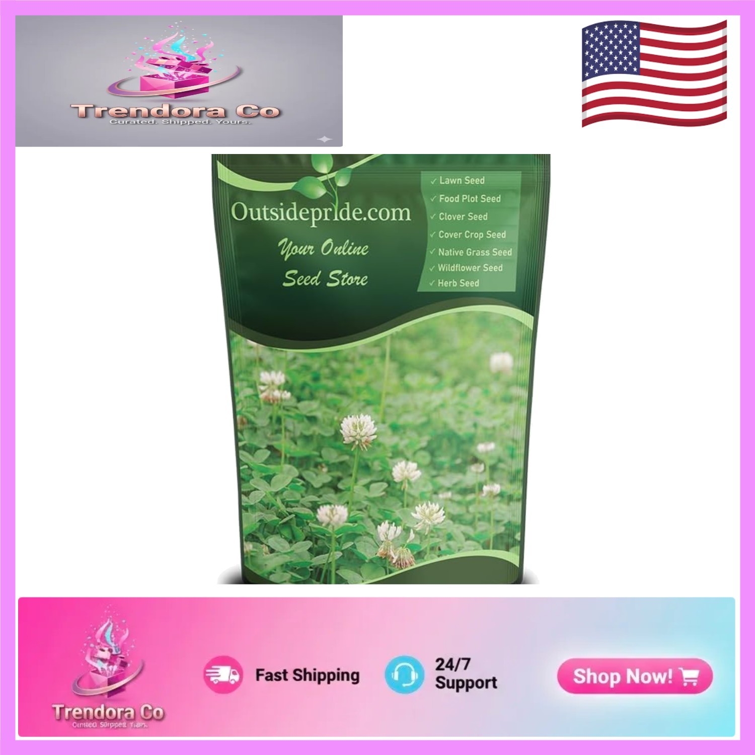 Attractive 2 lbs White Dutch Clover Seed for Lawn Alternatives & Ground Cover