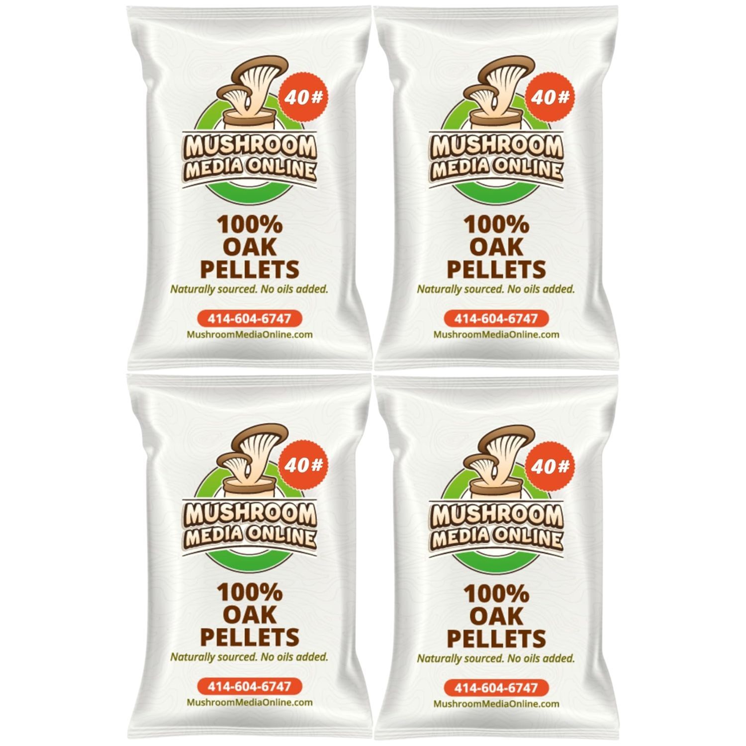 MushroomMediaOnline – 100% Oak Mushroom Pellets 10# – 240# (Free shipping)