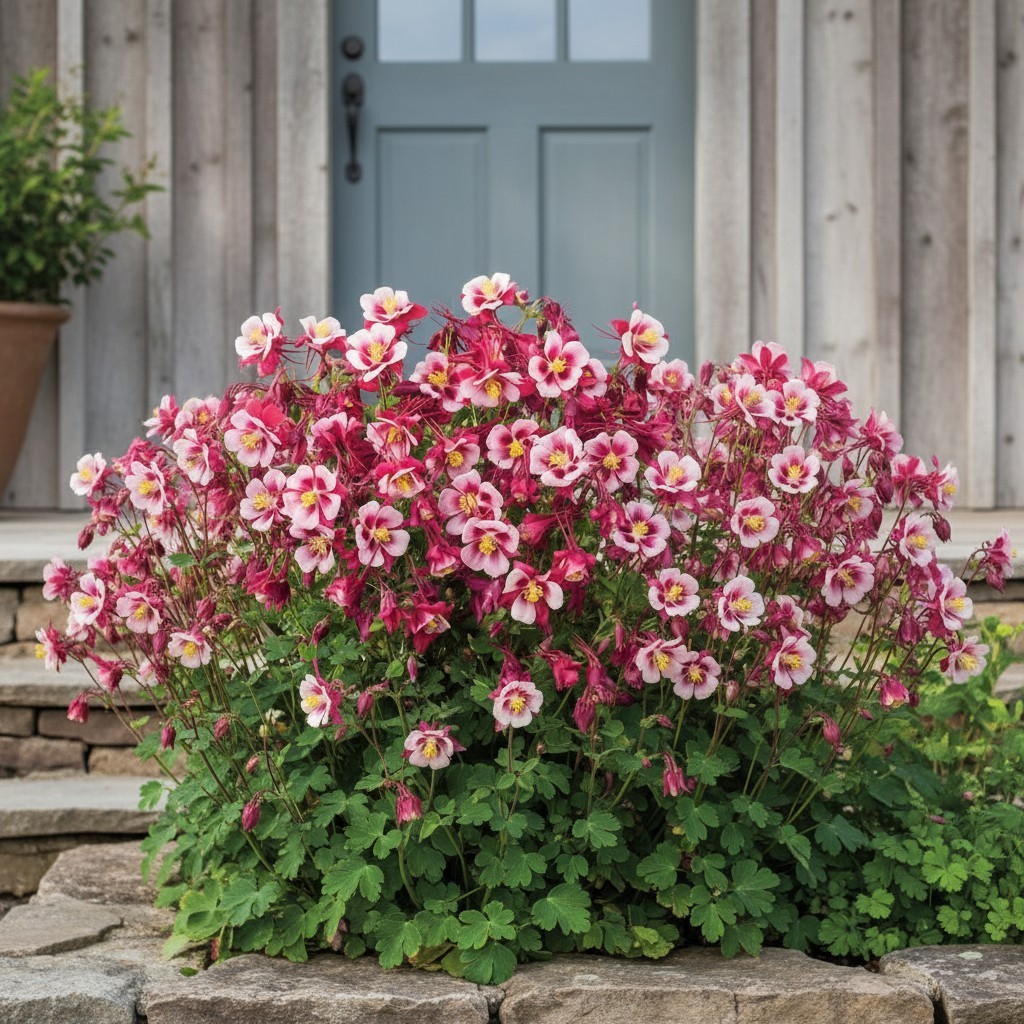100 Pink and White Columbine Seeds – Bi-Color Aquilegia Perennial Flowers