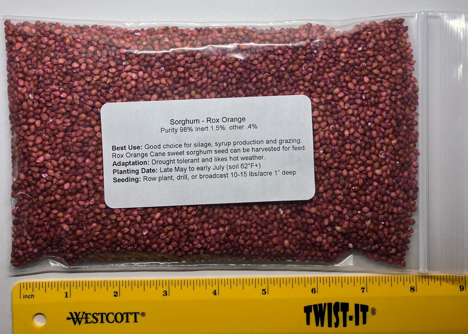 8 ounces Sorghum Seeds Rox Orange Syrup Cane Non-GMO Heirloom 1/2 pound