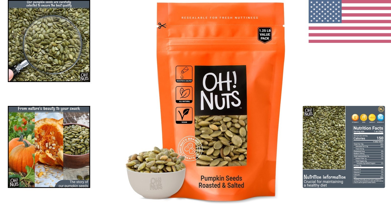 Deliciously Nutty 1.25 lb Roasted Pumpkin Seeds – Ideal Snack for All Diets