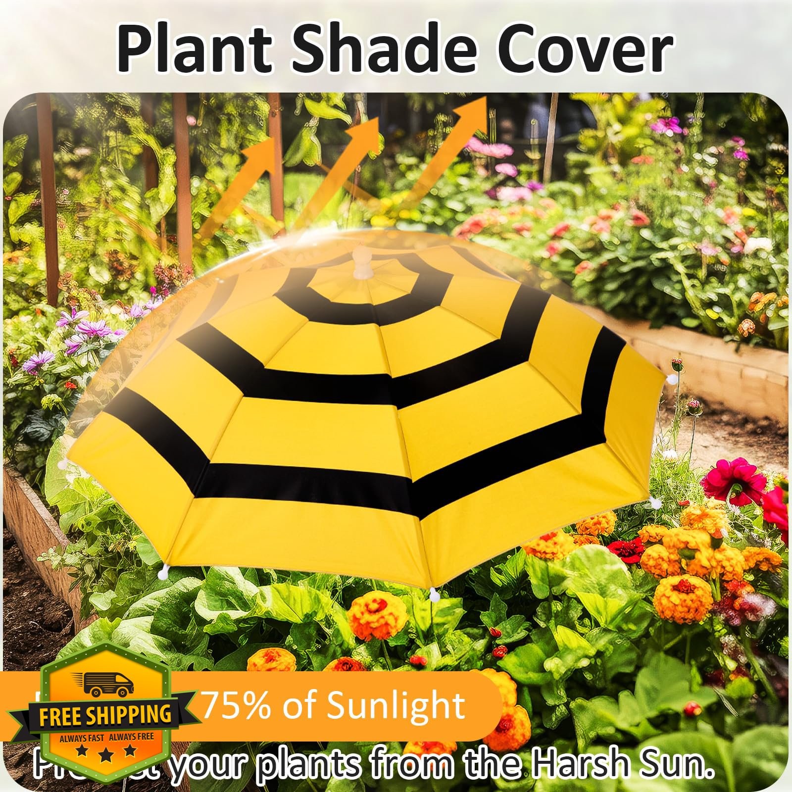 Sunnymove Plant Umbrellas Bee Yellow 3 4pk