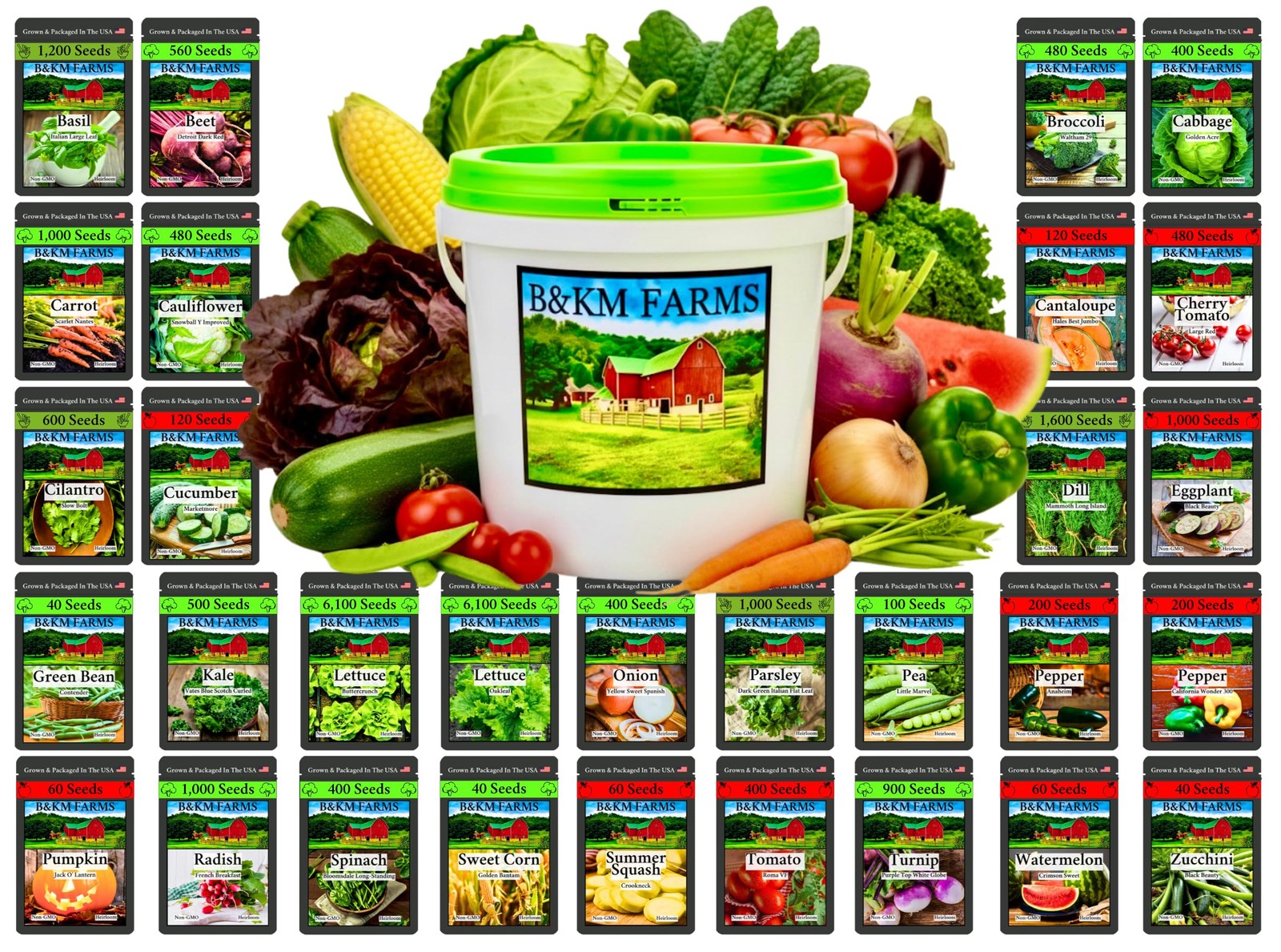 Survival Seed Vault: 20,000+ Heirloom Non-GMO Seeds for Easy Gardening