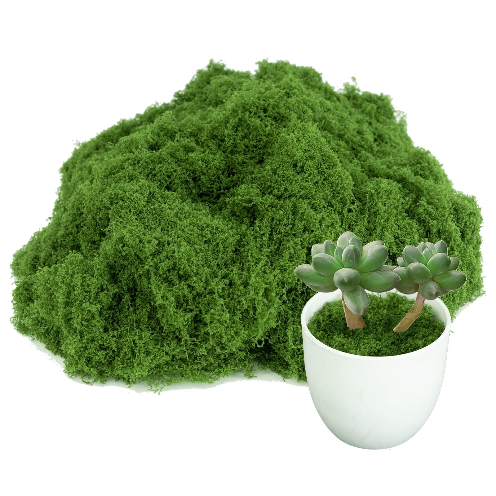 Dark Green Fake Moss for Potted Plants Terrarium Decor 3.5 Oz