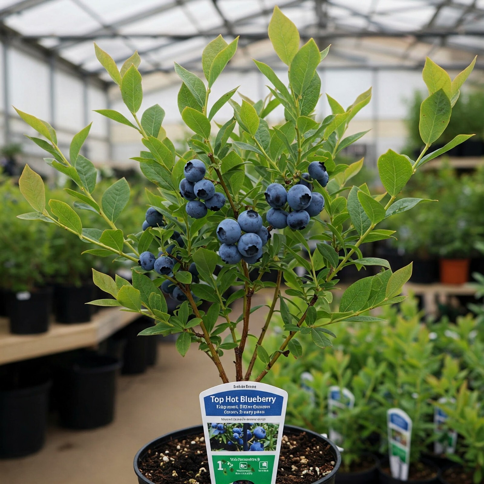 Top Hat Blueberry 1 Gal 6 Pack Live Plant Vaccinium Small Outdoor Fruiting Bush