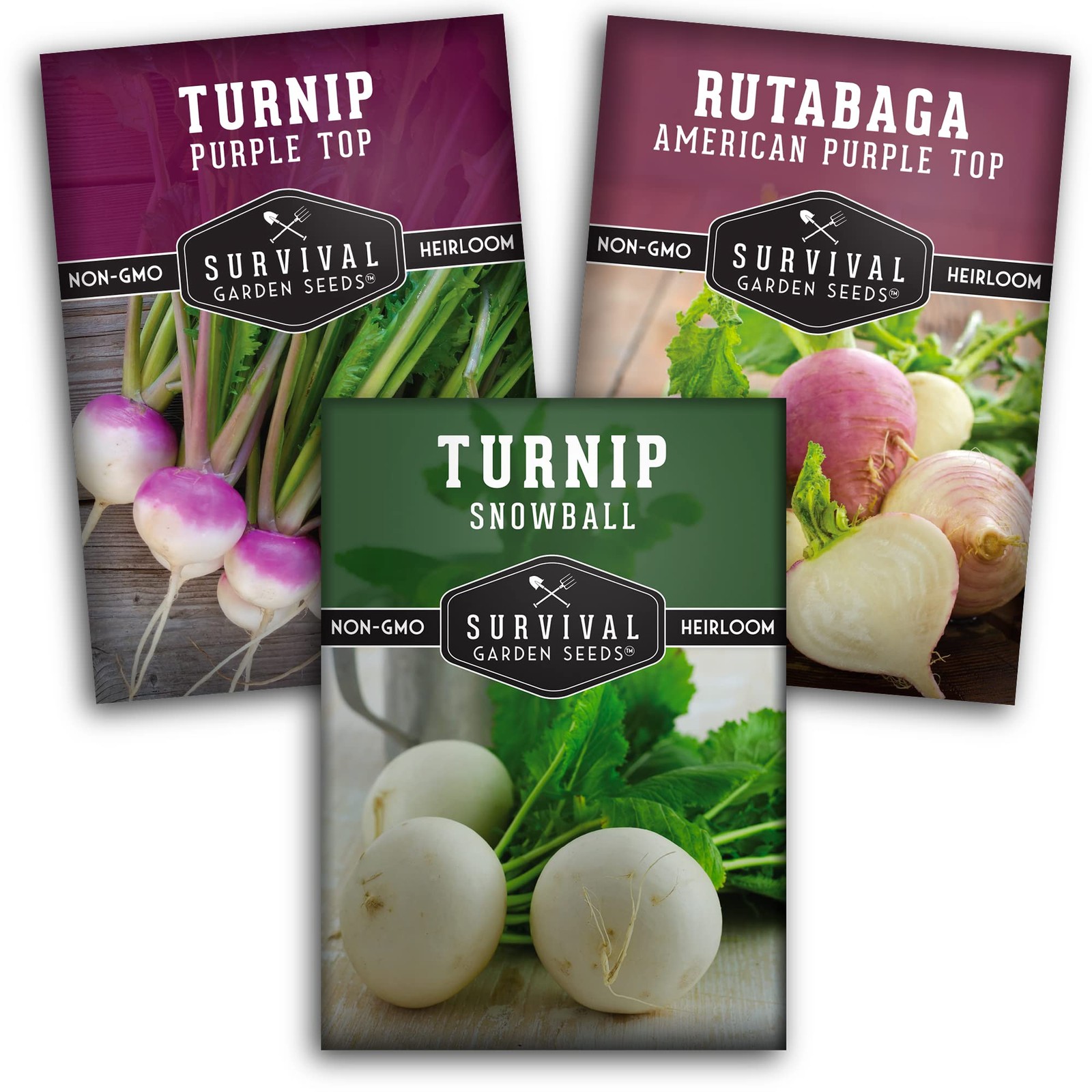 “Turnip and Rutabaga Seed Collection – 3 Varieties for Fall and Spring Planting”