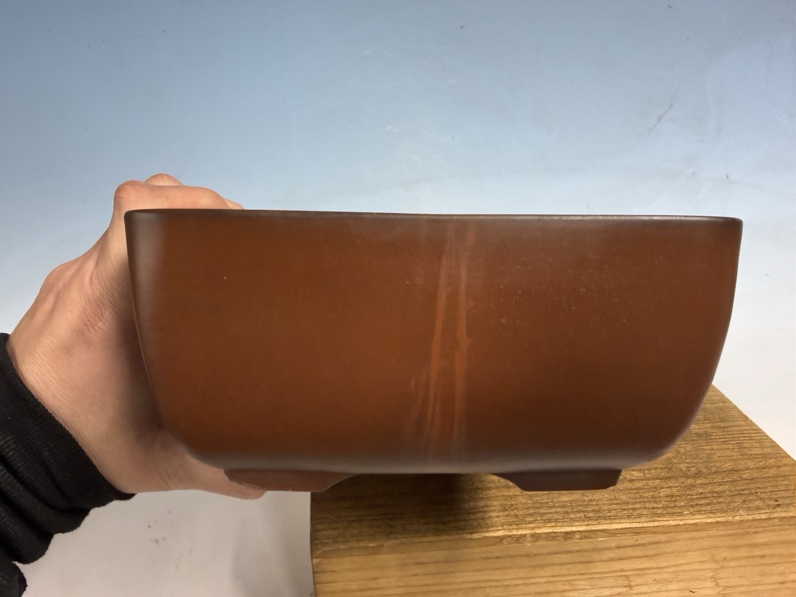 Unknown Japanese Tokoname Bonsai Tree Pot 10” Old Piece! Deep Shape