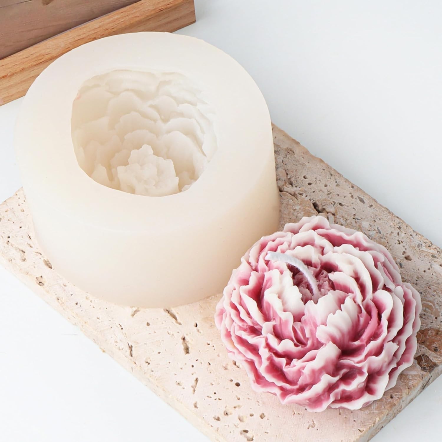 Bud Peony & Rose Mold Set – 3D Silicone Molds for Resin Casting & Candle Making