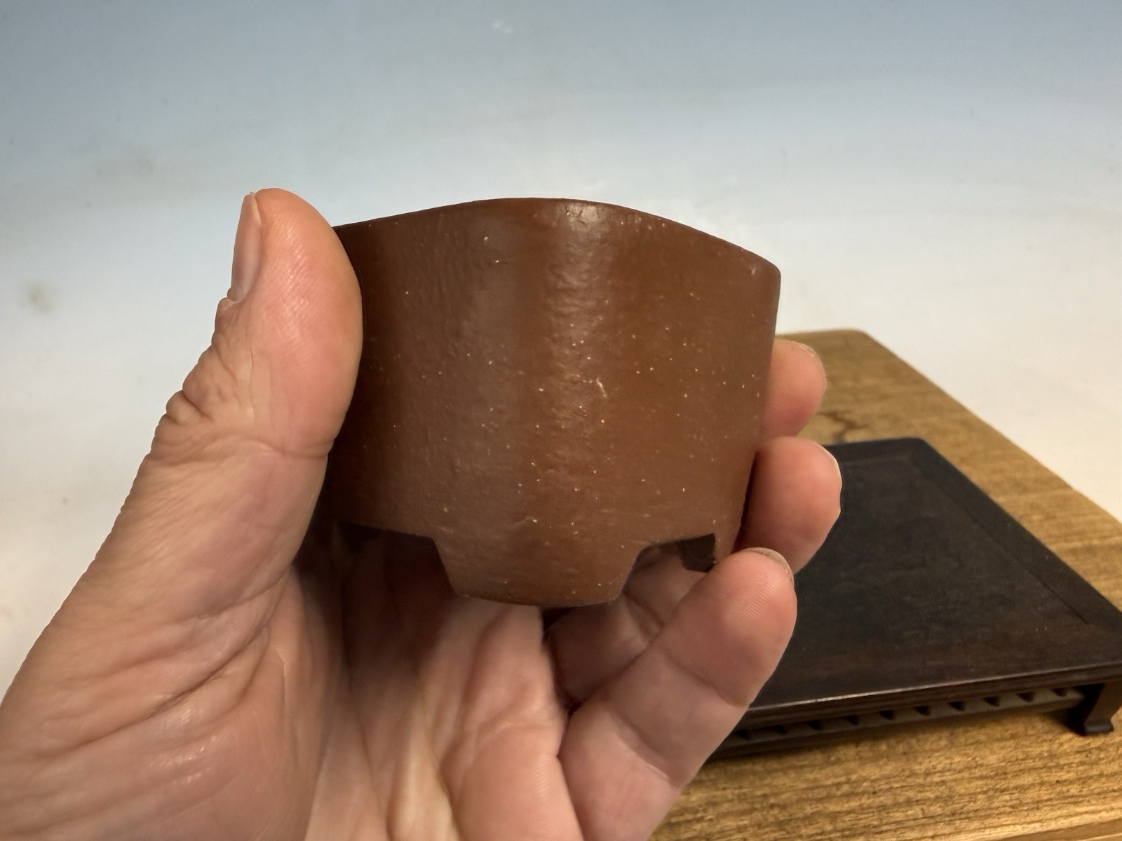 Japanese Unknown Maker Shohin Sized Bonsai Tree Pot 2 5/8 By 1 7/8” Handmade