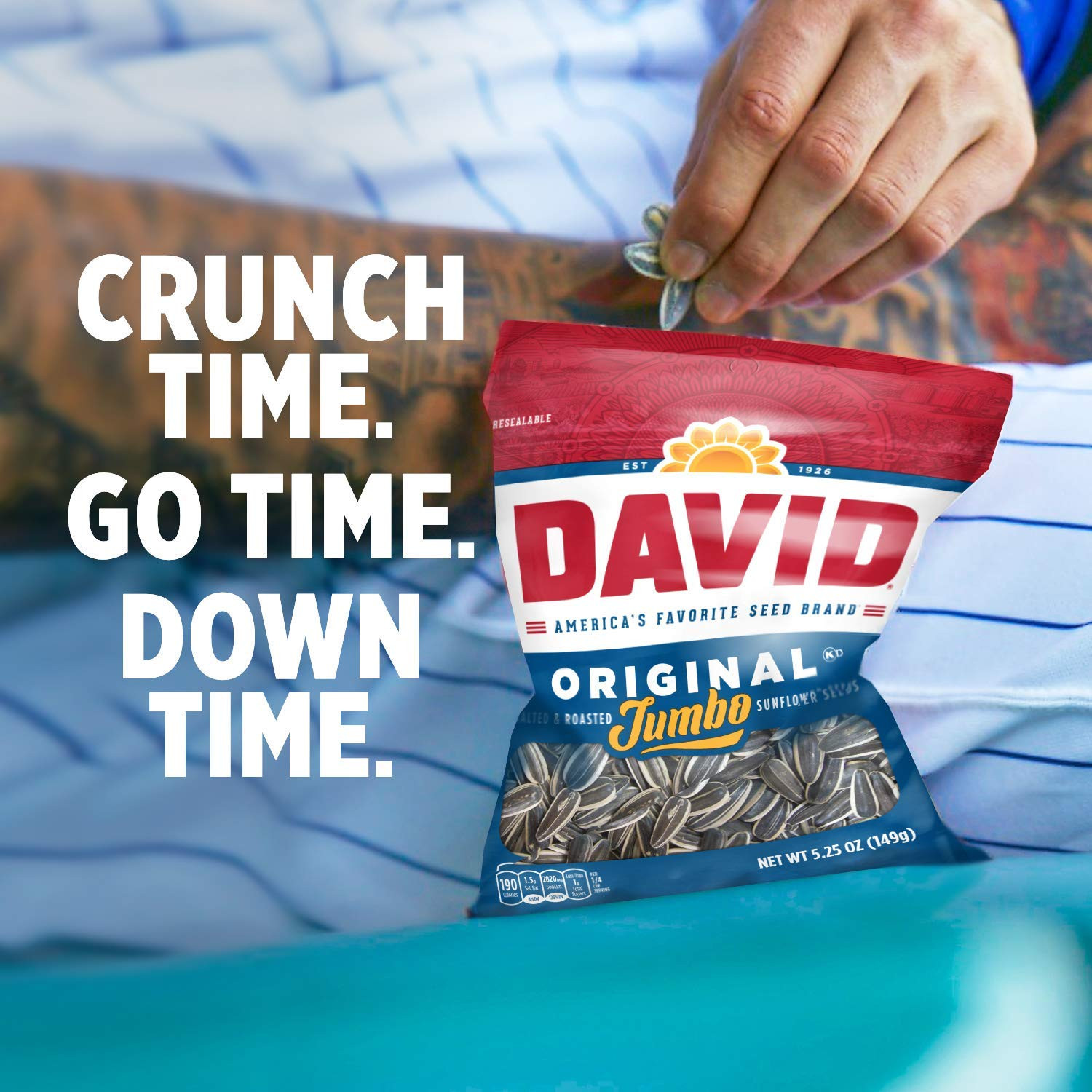 Original Salted and Roasted Jumbo Sunflower Seeds, Keto Friendly Snack, 5.25 OZ