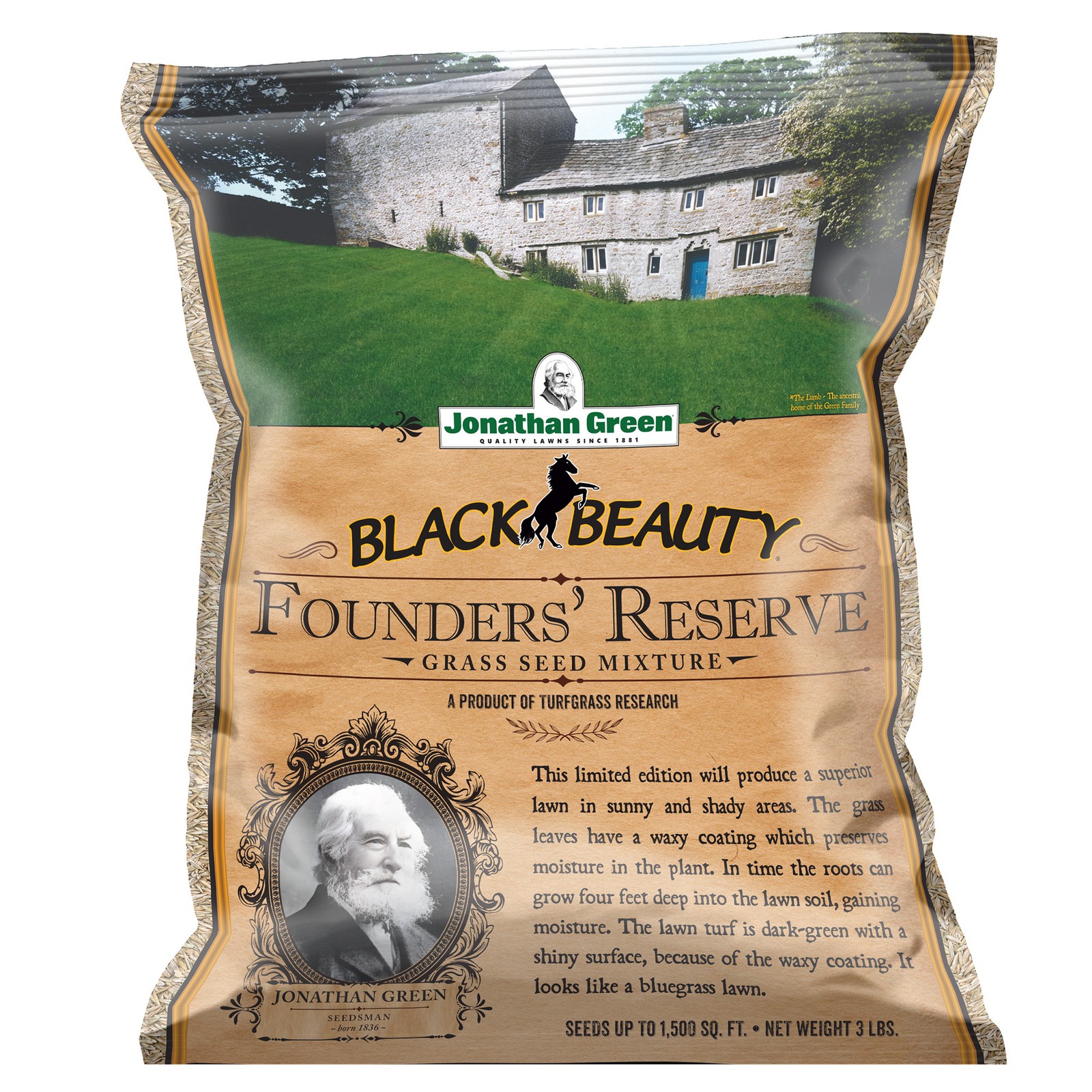 Jonathan Green Black Beauty Founders’ Reserve Tall Fescue Grass Seed, 3lbs