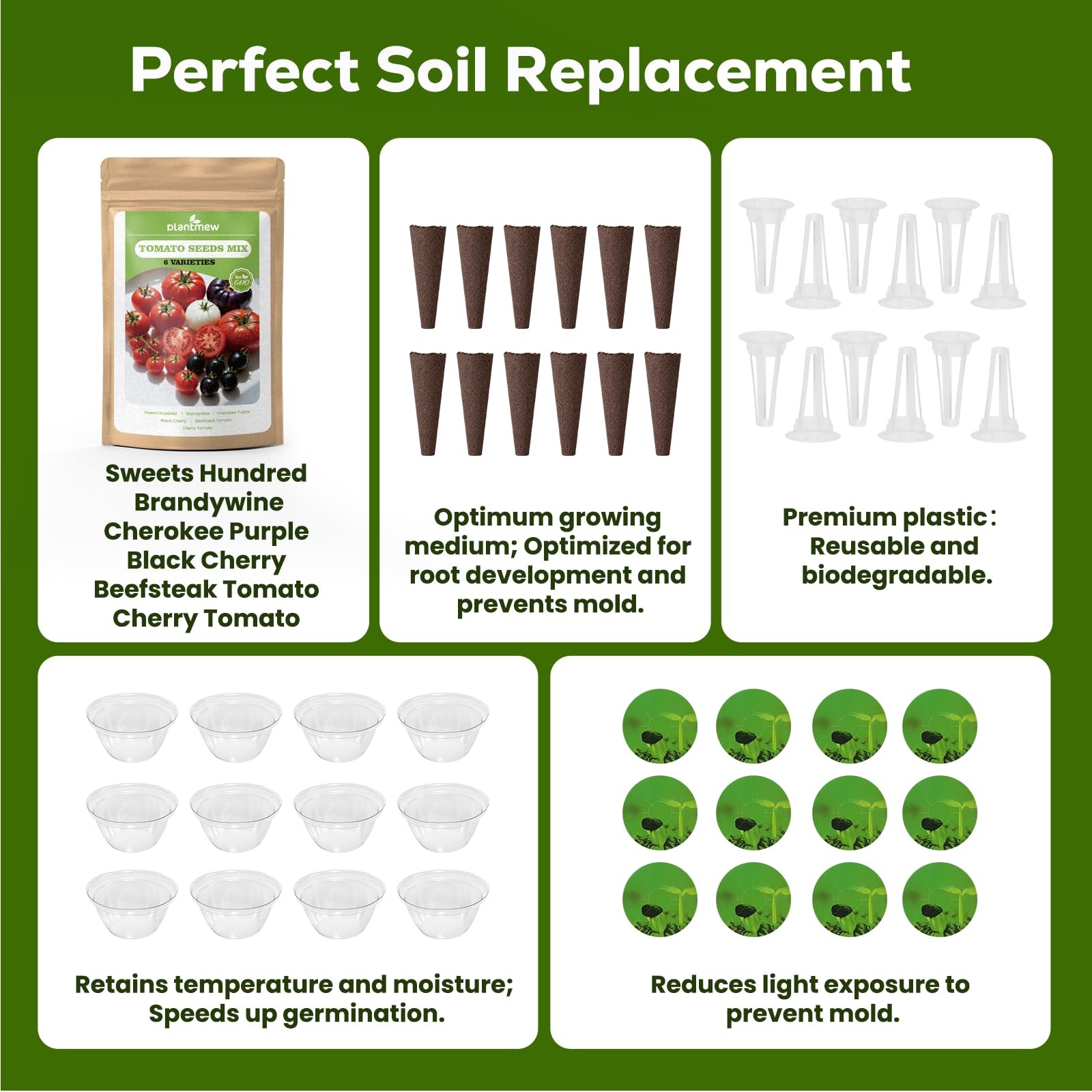 Hydroponic Tomato Seed Kit 12 Pods, 6 Varieties, High Germination Rate